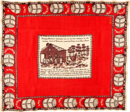 William Henry Harrison: Museum Piece Silk Bandan: William Henry Harrison: Museum Piece Silk Bandanna. This may be the best designed Harriso