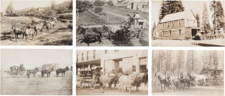 Real Photo Postcards: Western Stage Coach and Fr: Real Photo Postcards: Western Stage Coach and Freight Scenes, including the Plentywood Stage,