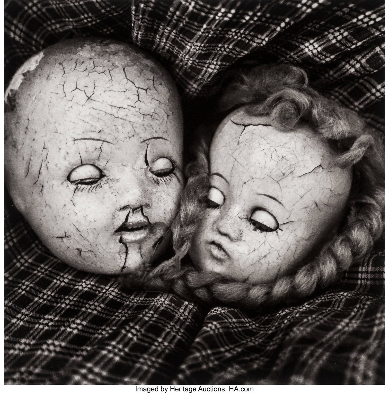 Ron Evans (American, 20th/21st Century) Untitled: Ron Evans (American, 20th/21st Century) Untitled (Doll Heads); 15 Toenails (2 works), 2021 and 1987 Digital pigment prints 10-3/8 x 10-1/4 in