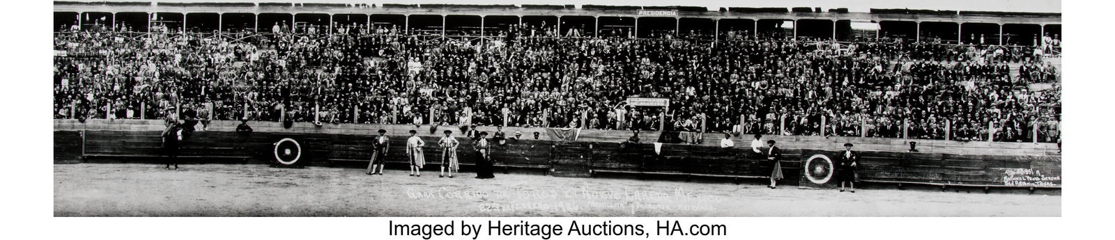 Eugene Omar Goldbeck (American, 1892-1986) Gran : Eugene Omar Goldbeck (American, 1892-1986) Gran Corrido de Toros, Nuevo Laredo, Mexico, 1926 Gelatin silver print, printed later 9 x 38-1/2 inches (22&