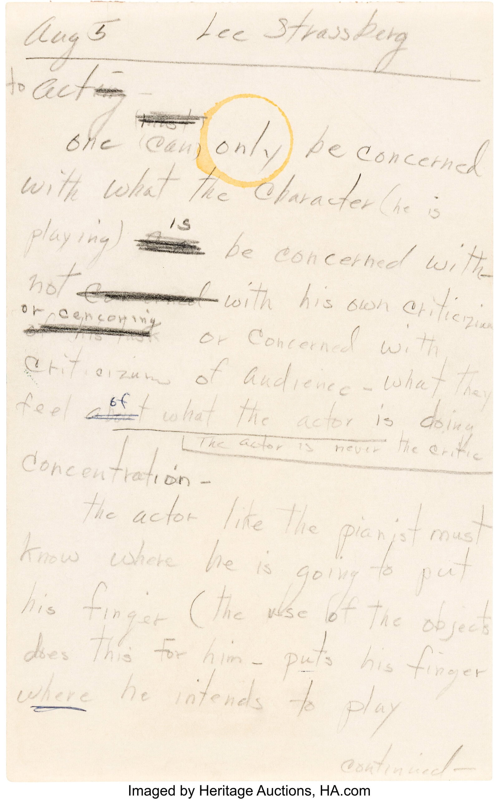 Marilyn Monroe Group of (7) Handwritten Notes on (1 of 7)