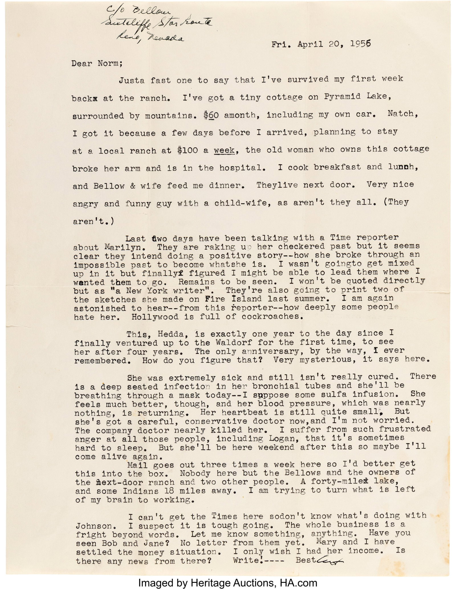 Arthur Miller Typed Letter Signed to Norman Rost (1 of 4)