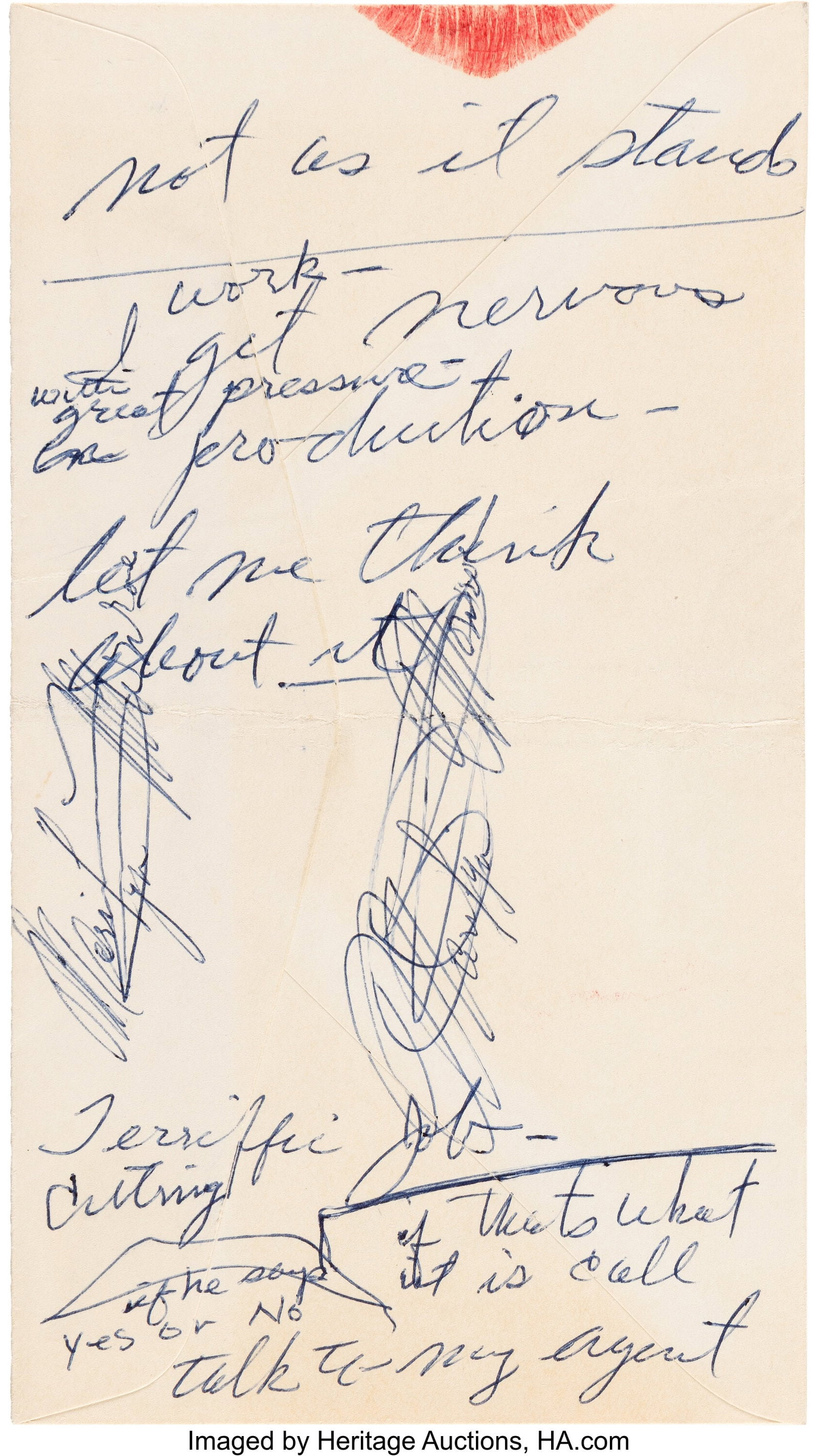 Marilyn Monroe Handwritten Note Twice Signed wit (1 of 2)