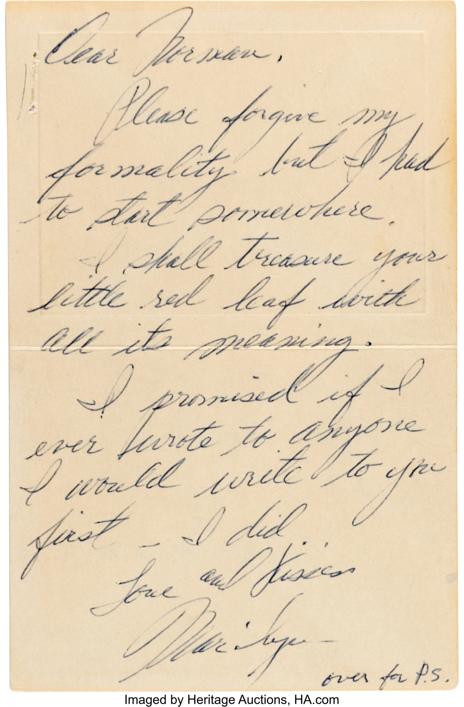 Marilyn Monroe Handwritten Letter Signed to Norm (1 of 4)