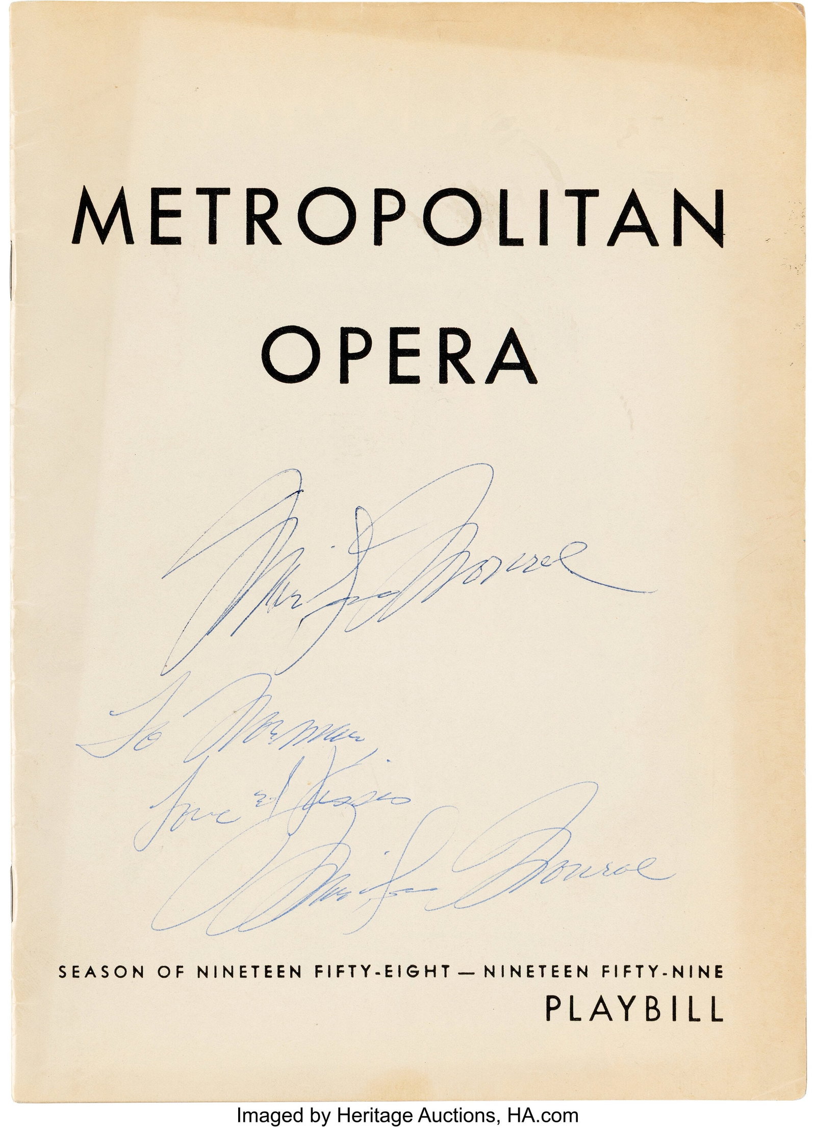 Marilyn Monroe Twice-Signed Metropolitan Opera P (1 of 2)