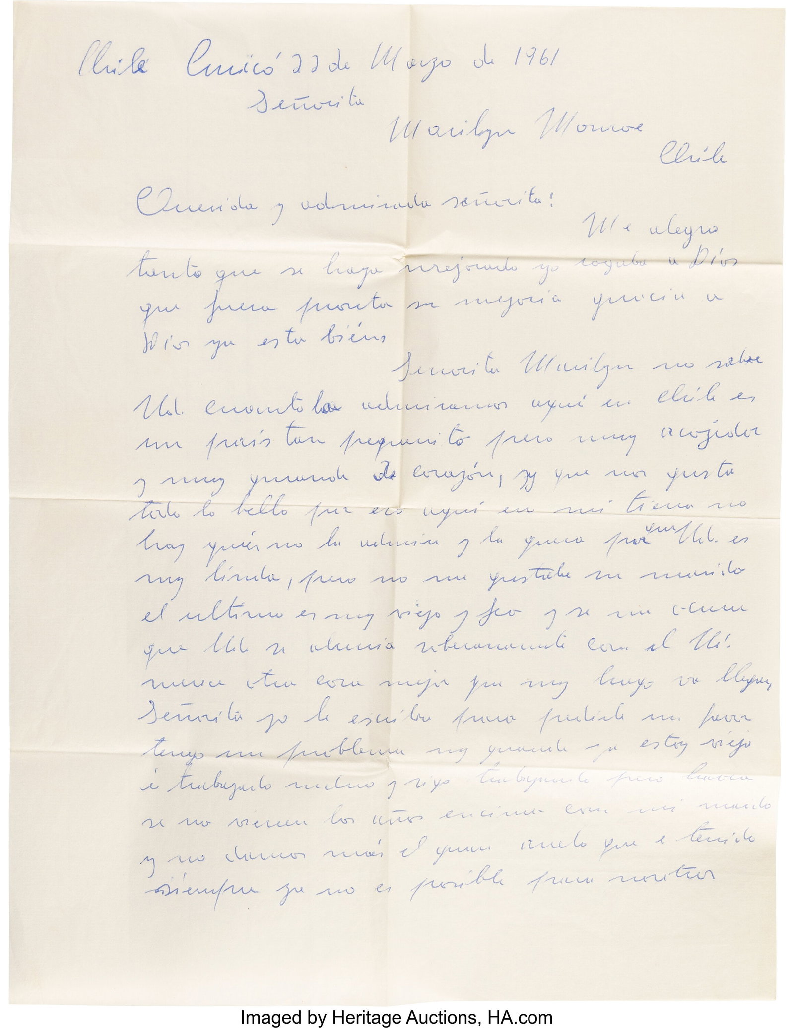 Group of (6) Marilyn Monroe Fan Letters. [Vario (1 of 10)