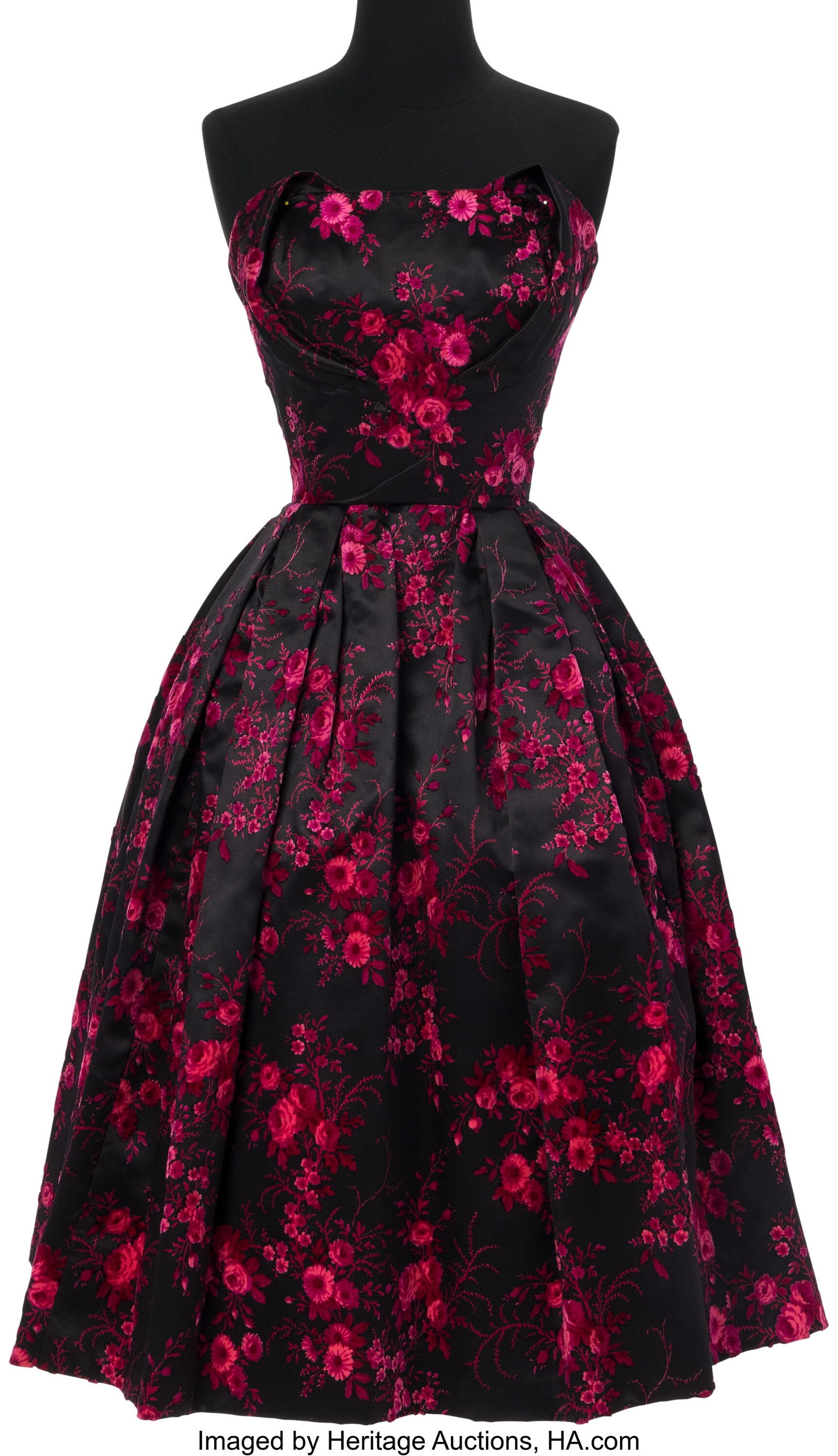 Marilyn Monroe Personal Pink and Black Floral Dr (1 of 3)