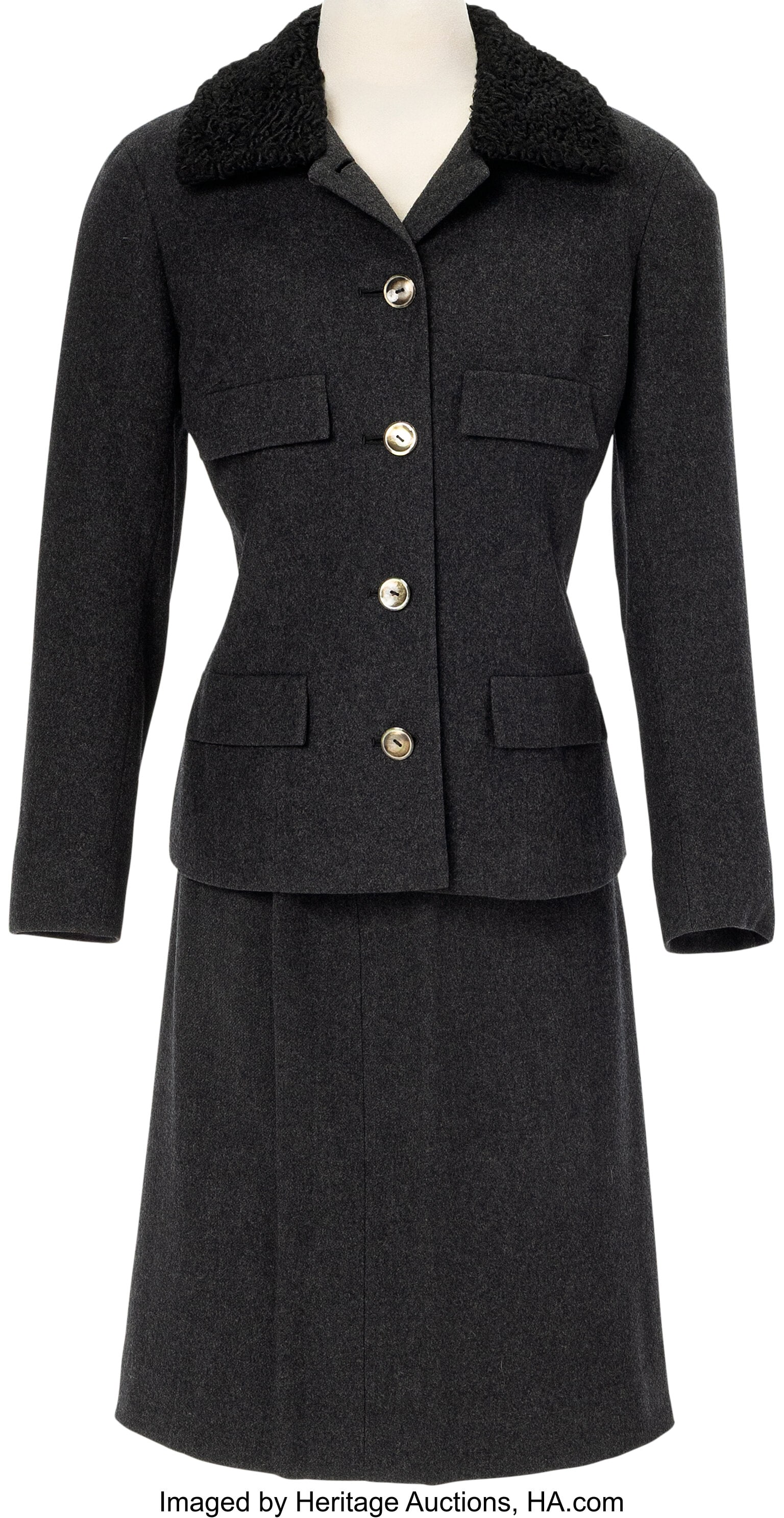 Marilyn Monroe Personal Wool Skirt Suit by Jaege: Marilyn Monroe Personal Wool Skirt Suit by Jaeger of London. Vintage original (2) piece wool skirt suit by Jaeger of London from Marilyn Monroe's personal collection, including 