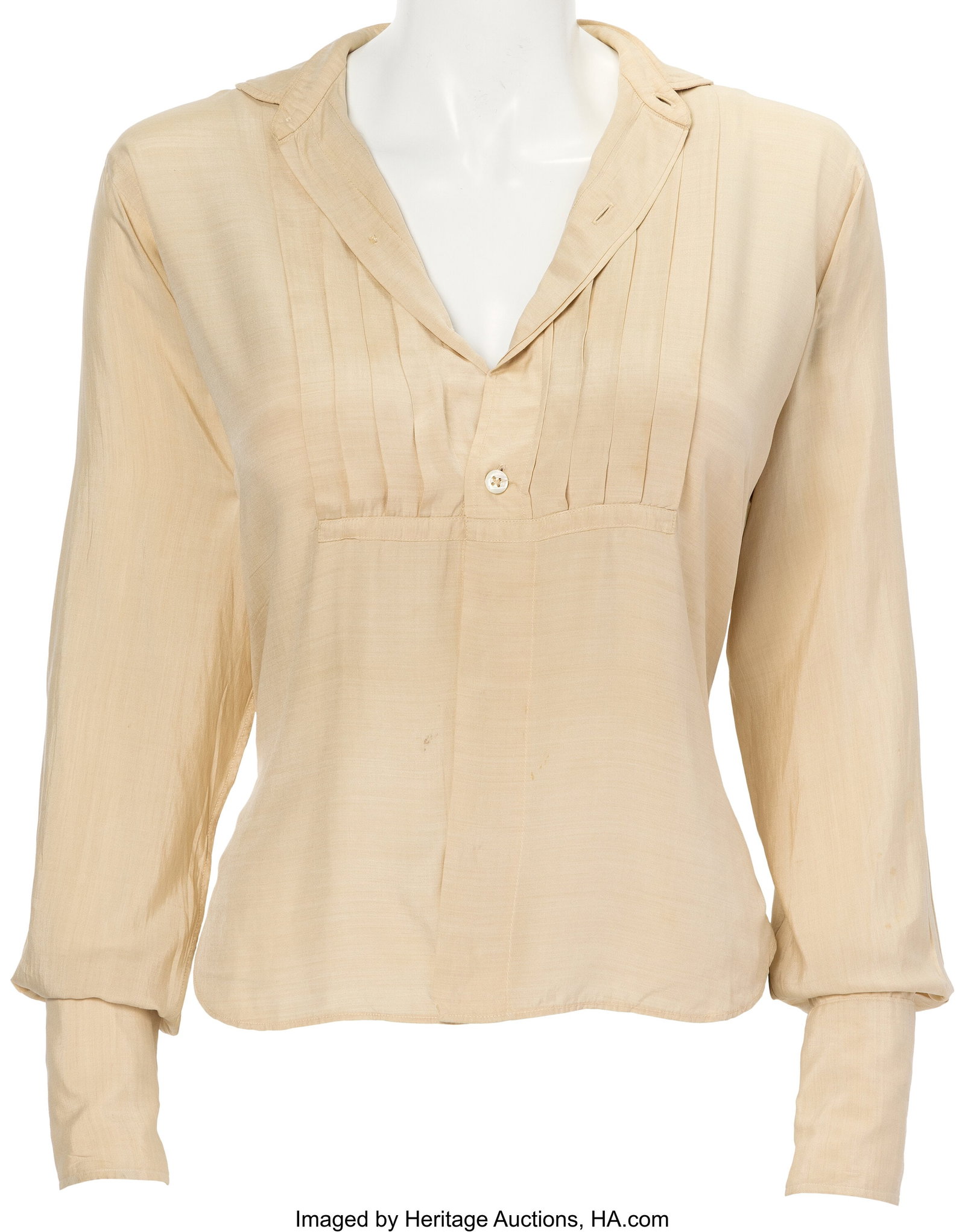 Marilyn Monroe Personal Crème Tuxedo Shirt Worn (1 of 6)