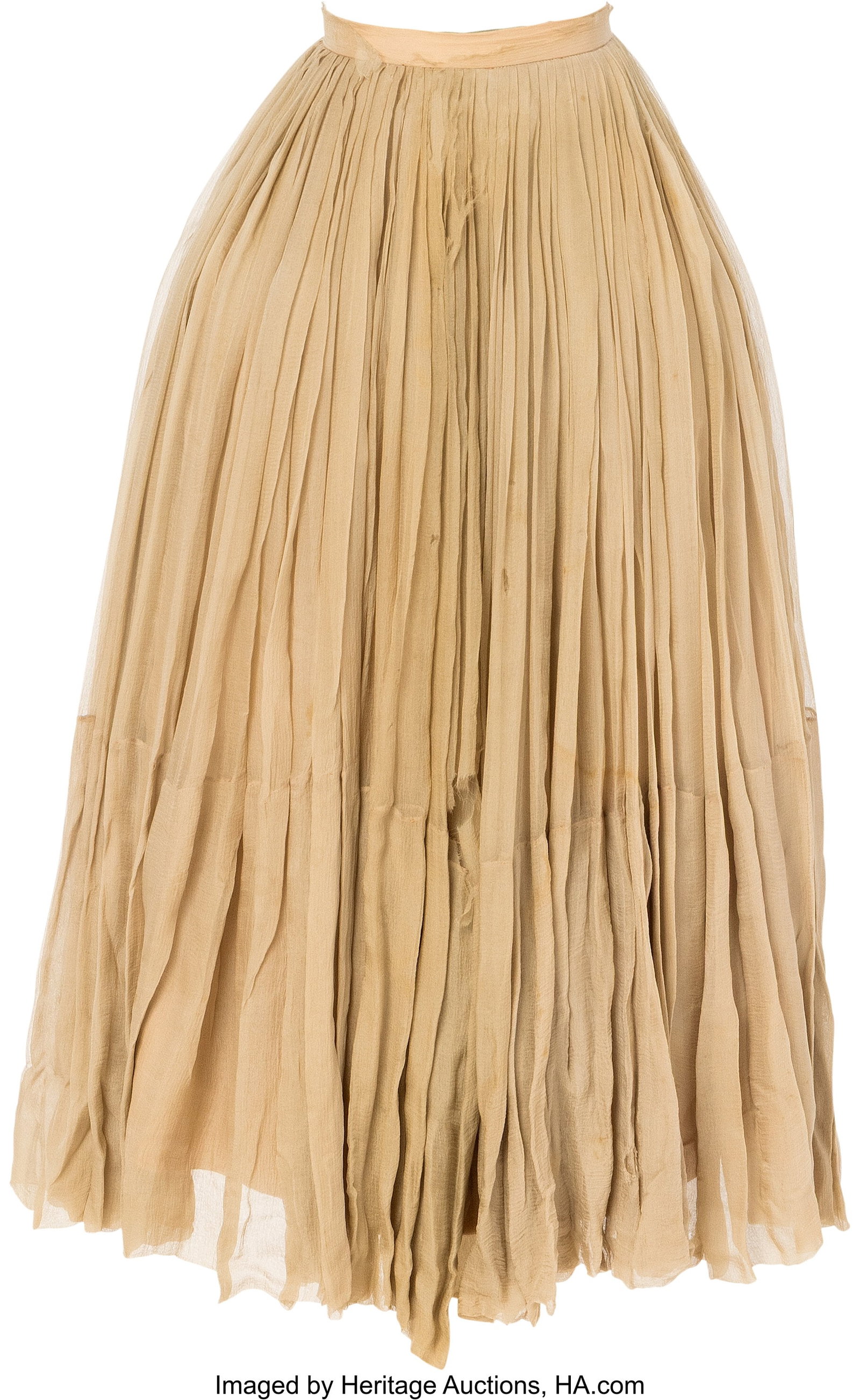 Marilyn Monroe Personal Organza Skirt. Vintage o: Marilyn Monroe Personal Organza Skirt. Vintage original skirt from Marilyn Monroe's personal wardrobe collection, crafted from beige-colored ruffled Georgette organza sewn over a rayon-bl
