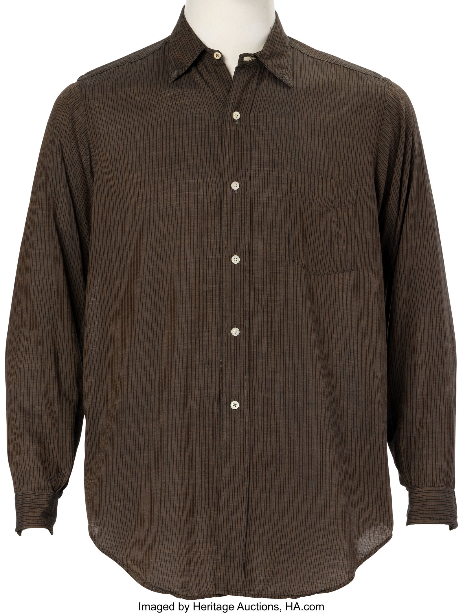 Sak's Fifth Avenue Men's Shirt Gifted to Norman : Sak's Fifth Avenue Men's Shirt Gifted to Norman Rosten by Marilyn Monroe. Vintage original men's striped button-down shirt from Sak's Fifth Avenue, gifted to Norman Rosten by Marilyn Monr