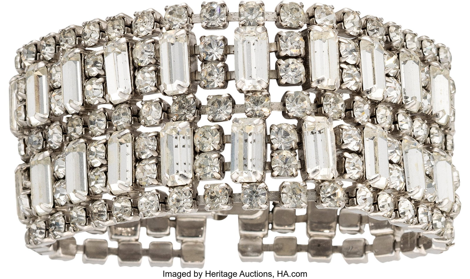 Marilyn Monroe Personal Rhinestone Bracelet Worn: Marilyn Monroe Personal Rhinestone Bracelet Worn at the Wrap Party for The Seven Year Itch on November 6, 1954. Vintage original rhinestone bracelet from Marilyn Monroe's personal jewelry