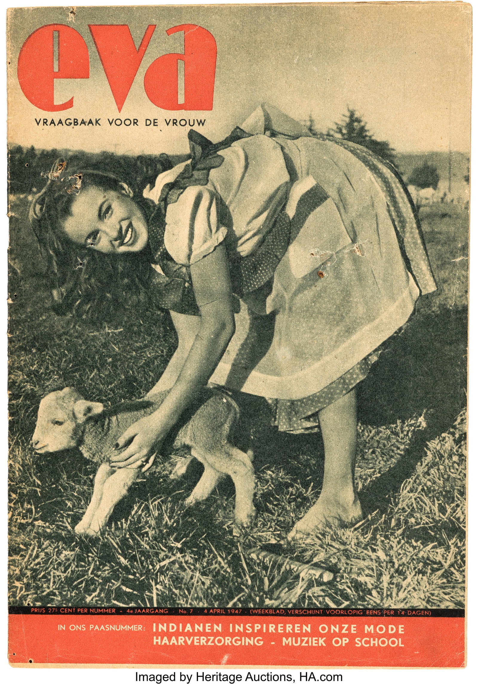 Marilyn Monroe Rare Early Dutch Magazine Cover f: Marilyn Monroe Rare Early Dutch Magazine Cover for Eva, 1947. Vintage original April 4, 1947 issue of Eva Magazine featuring Marilyn Monroe. An exceedingly rare early cover o