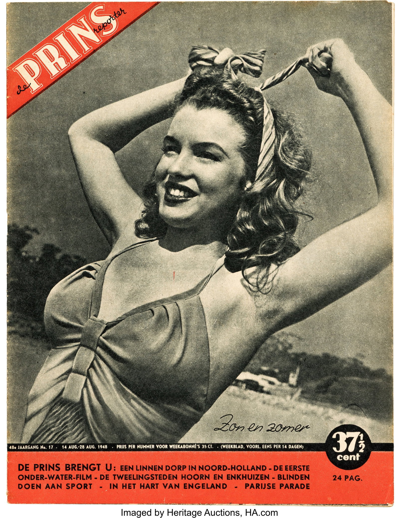 Marilyn Monroe Early Dutch Magazine Cover for De (1 of 2)
