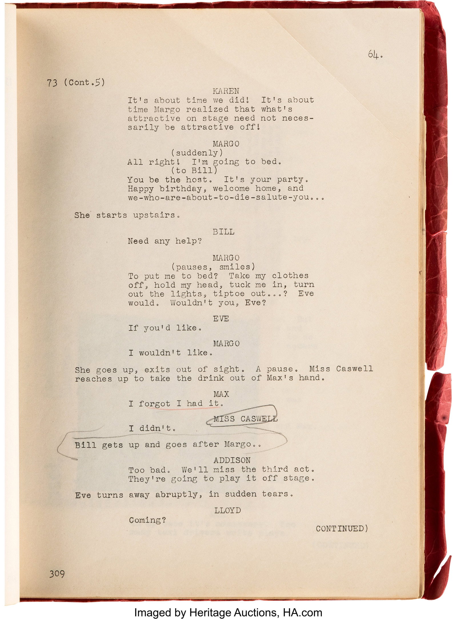 All About Eve (TCF, 1950), Revised Final Draft S - 5