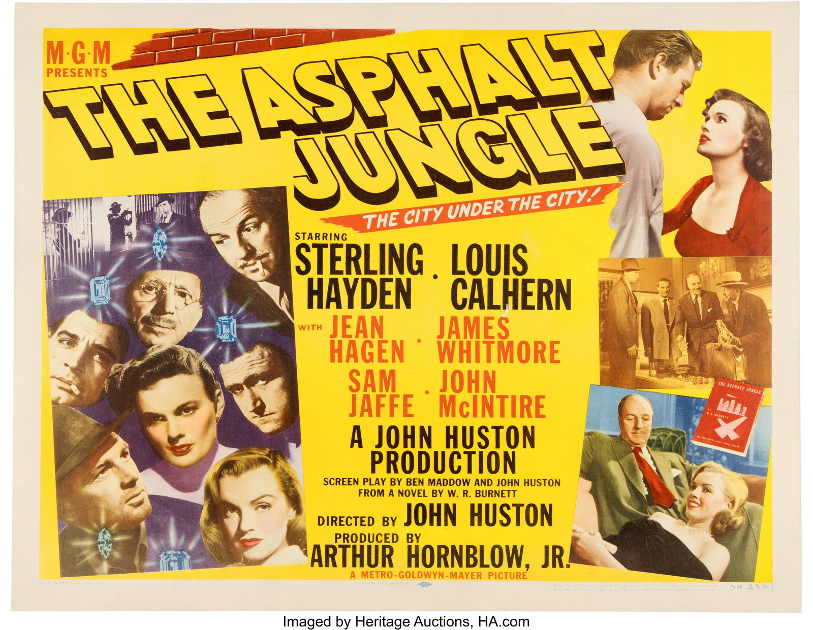 The Asphalt Jungle (MGM, 1950), Style A Half She: The Asphalt Jungle (MGM, 1950), Style A Half Sheet Backed on Paper. Vintage original 28.25" x 22" half sheet for The Asphalt Jungle, featuring Marilyn Monroe 