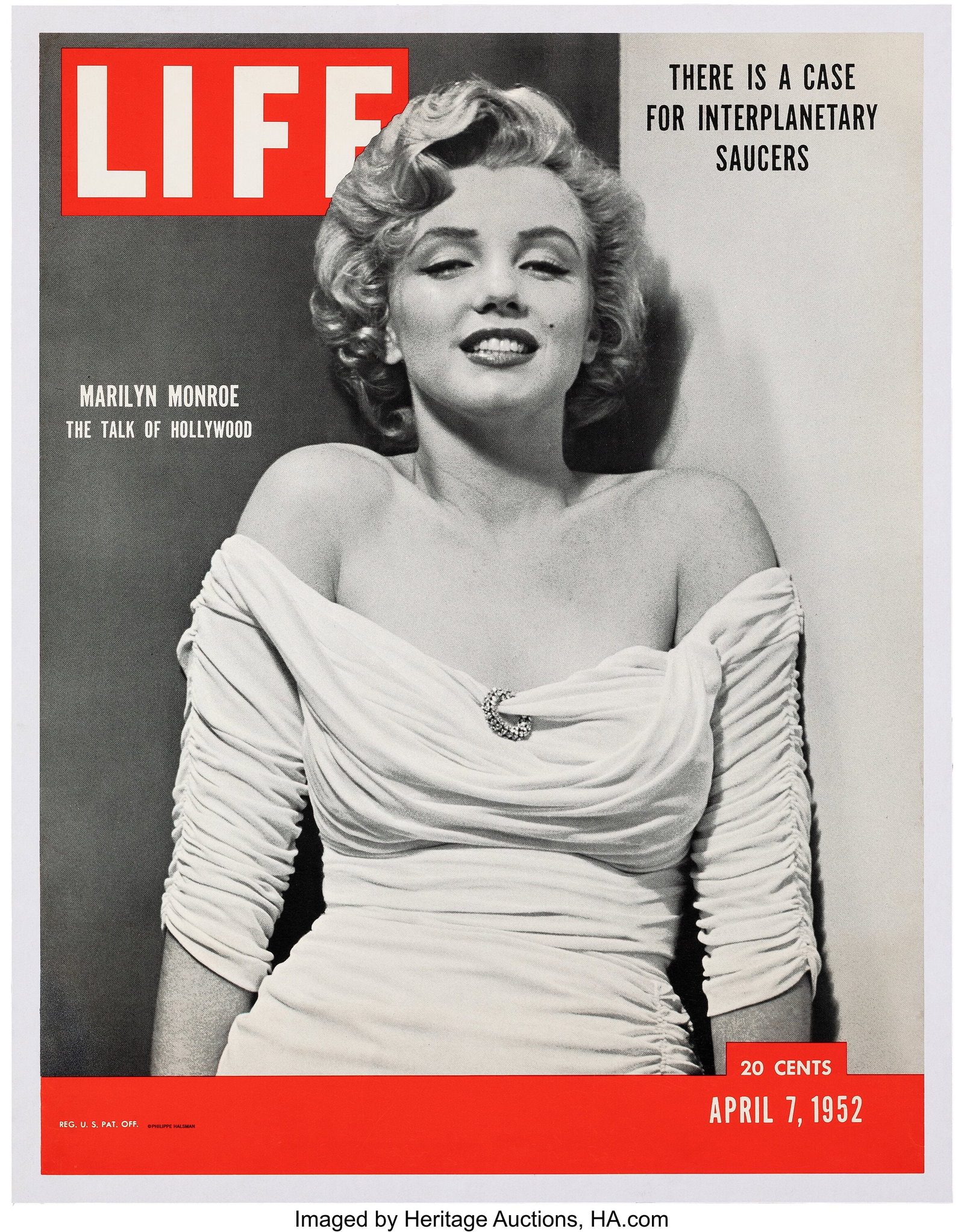 Marilyn Monroe Life Magazine Point of Purchase P: Marilyn Monroe Life Magazine Point of Purchase Poster Backed on Linen, 1952. Vintage original point of purchase poster measuring 26.5" x 34.5" of Marilyn Monroe gracing the 