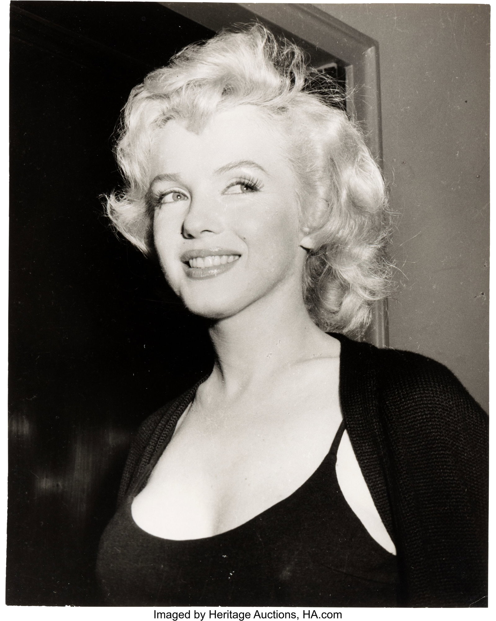 Marilyn Monroe, Idlewild Airport and Sutton Plac: Marilyn Monroe, Idlewild Airport and Sutton Place Apartment, June 2 and 21, 1956, Original 9.5" x 7.5" United Press International Photographs (3) for Be