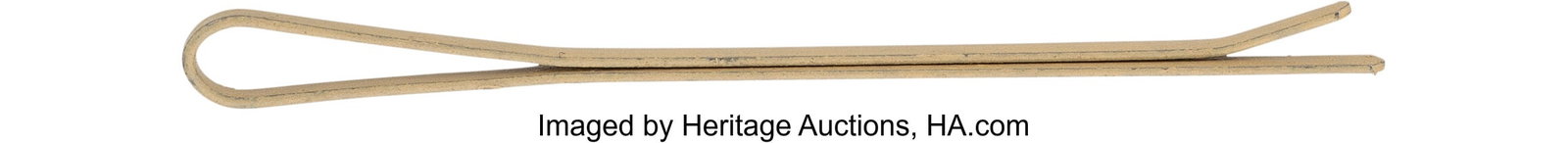 Marilyn Monroe Personal Hairpin. Vintage origin: Marilyn Monroe Personal Hairpin. Vintage original hairpin from Marilyn Monroe's personal wardrobe accessory collection. Crafted from beige-painted metal and exhibiting minor signs of wea