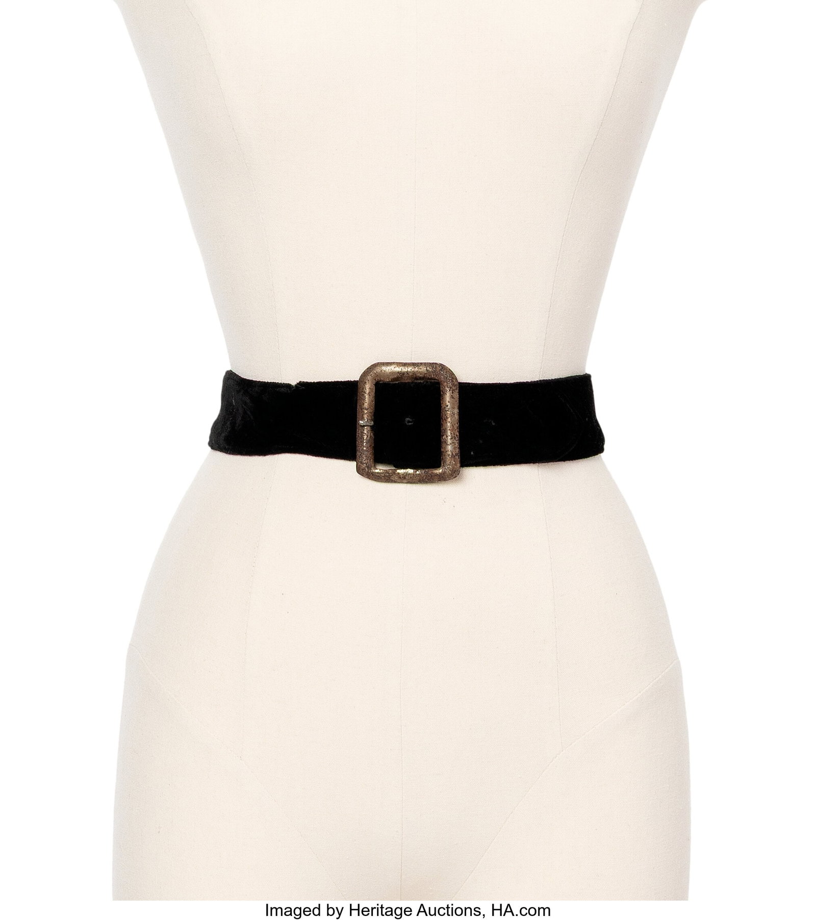 Marilyn Monroe Personal Black Velvet Belt. Vint (1 of 4)