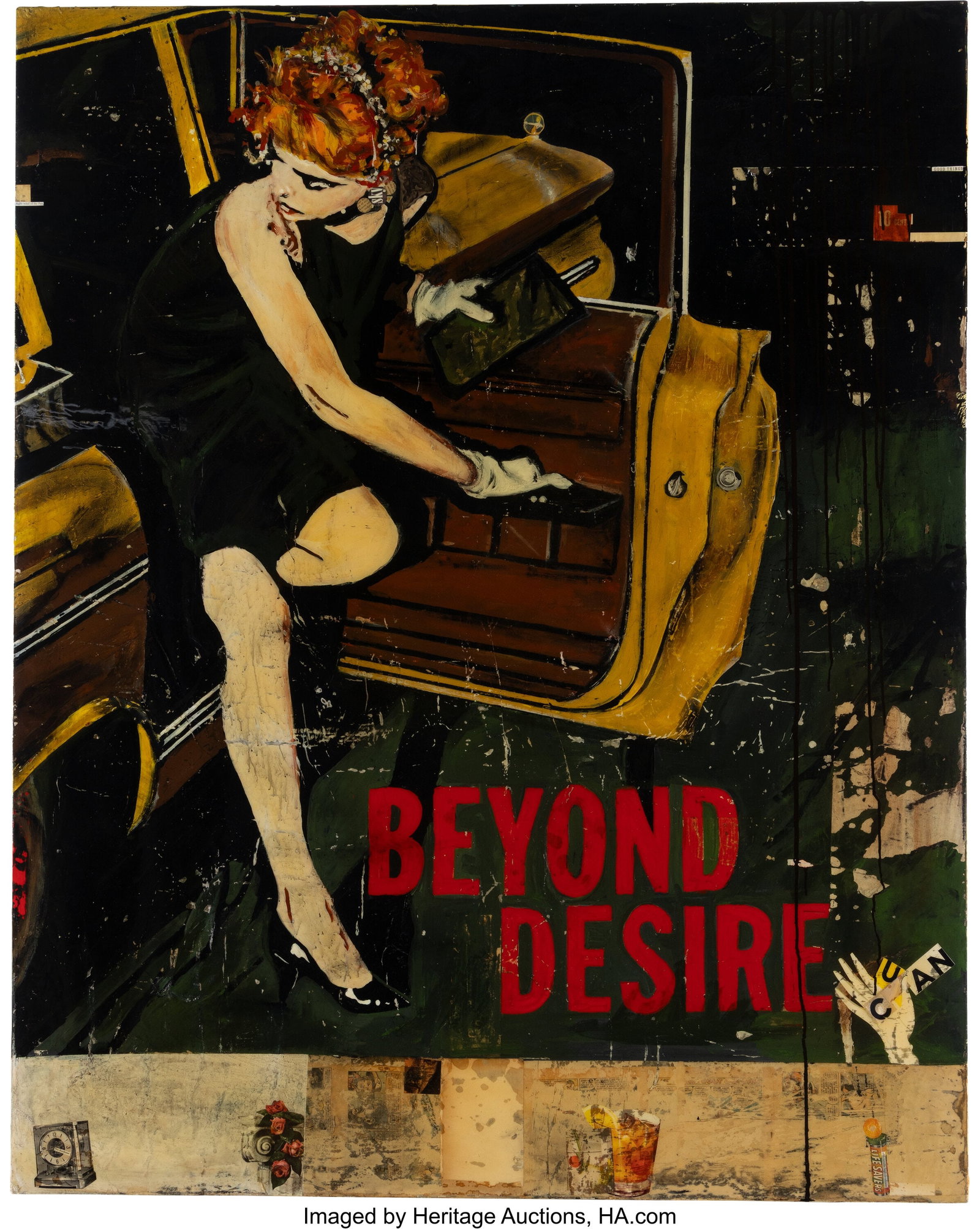 Greg Miller (b. 1951) Beyond A Desire, 2018 Mixe: Greg Miller (b. 1951) Beyond A Desire, 2018 Mixed media collage with resin on canvas 60 x 48 inches (152.4 x 121.9 cm) Signed, dated, titled&