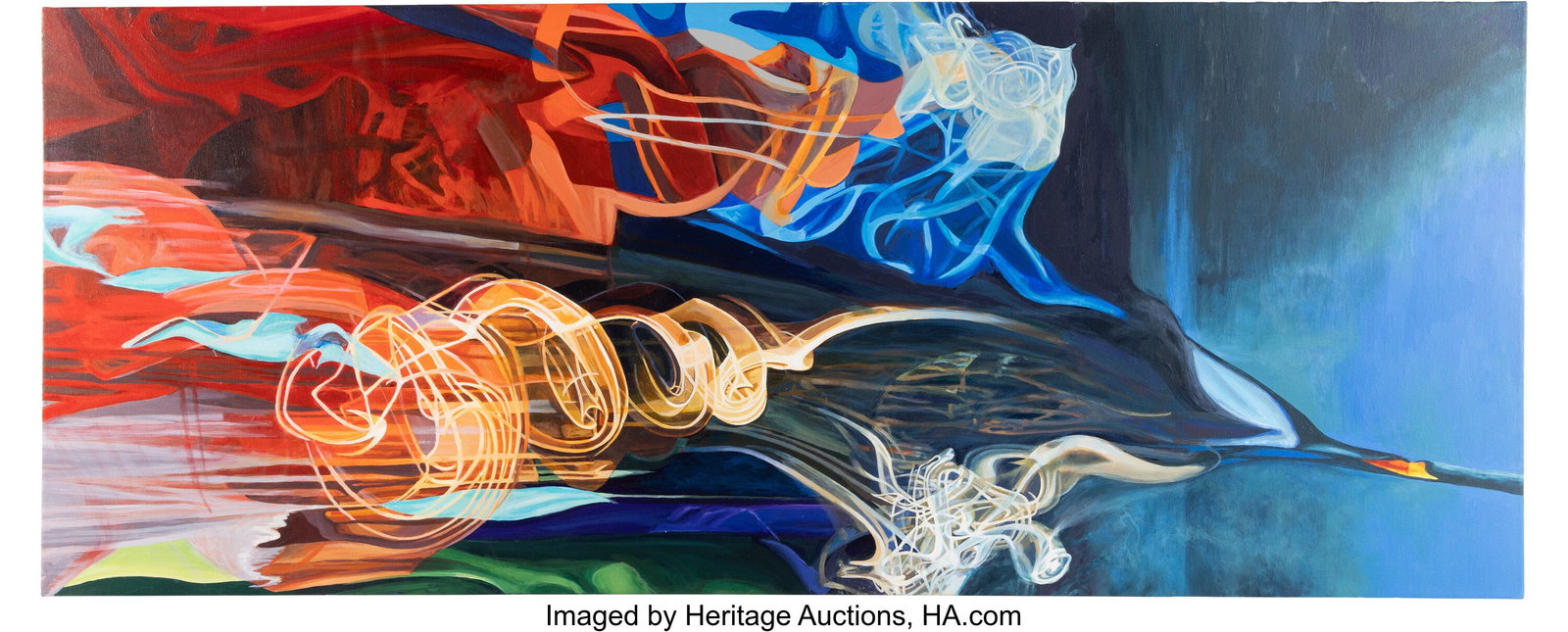 Ivo Vergara (20th Century) Smoke, 2015 Acrylic o: Ivo Vergara (20th Century) Smoke, 2015 Acrylic on canvas 24 x 72 inches (61.0 x 182.9 cm) Signed on the reverse: Ivo Vergara LITERATURE: I. V