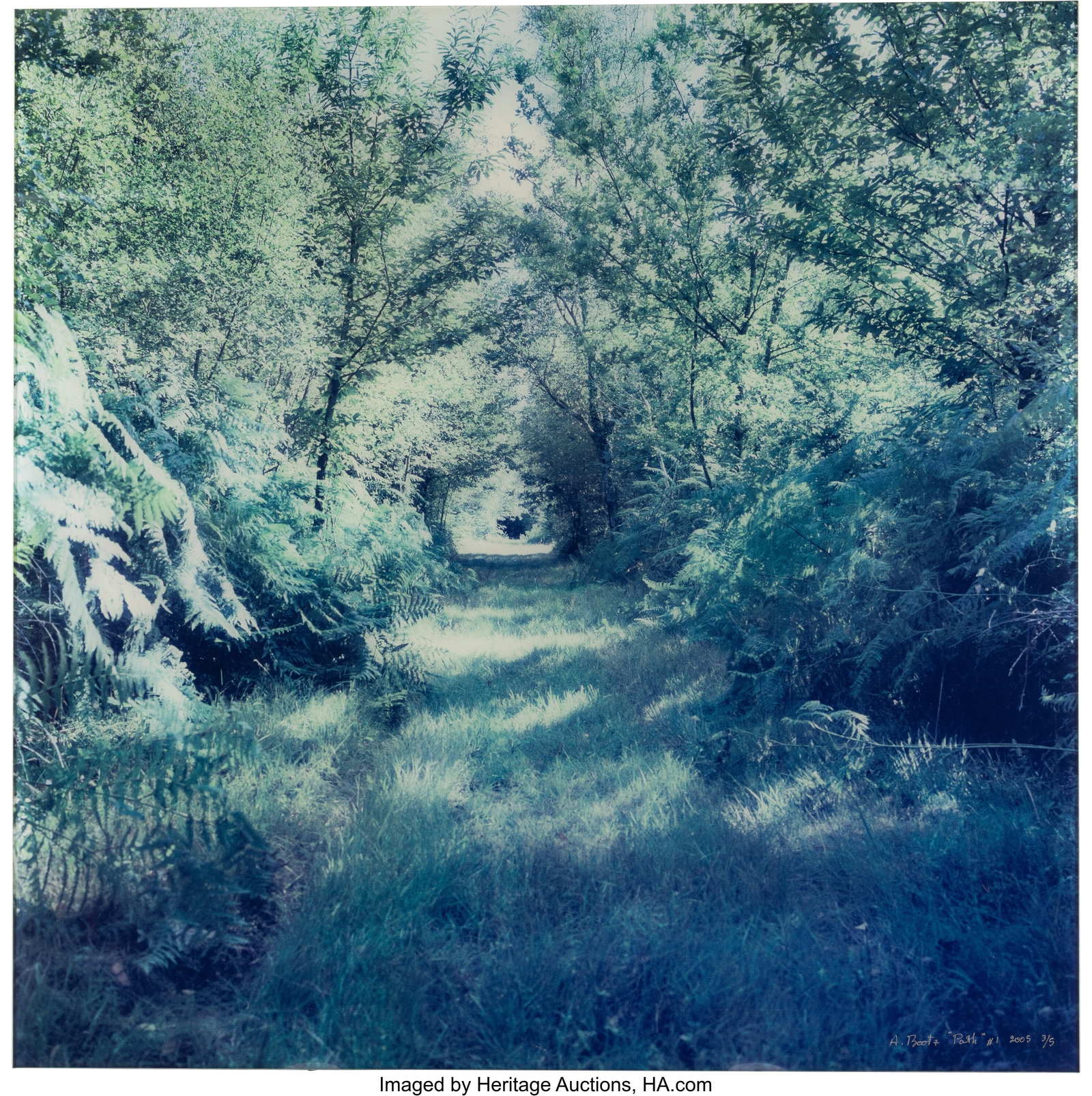 Antoine Bootz (20th Century) Path #1, 2005 Dye c: Antoine Bootz (20th Century) Path #1, 2005 Dye coupler print 48 x 48 inches (121.9 x 121.9 cm) (image/sheet) Signed, titled, dated