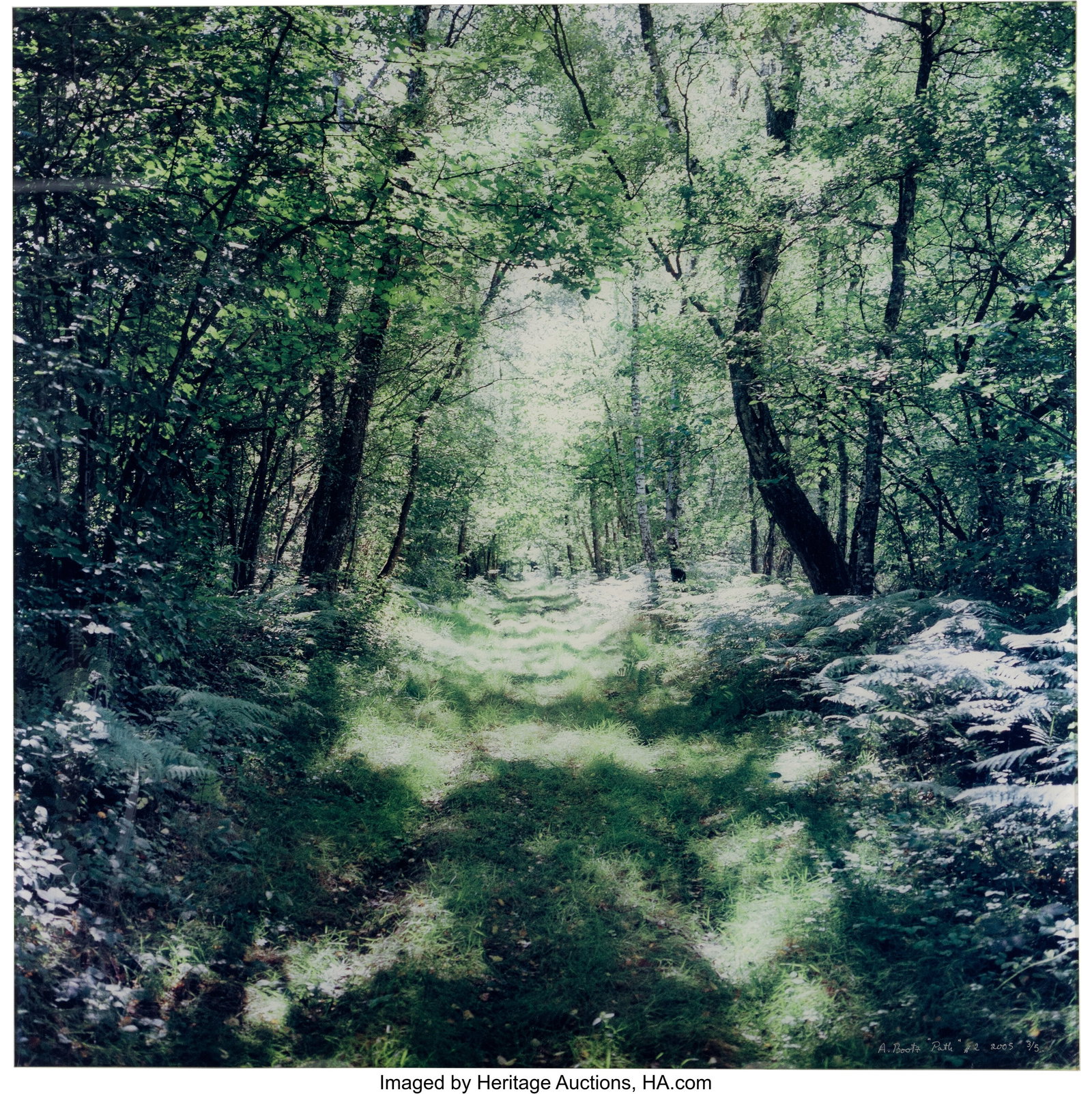 Antoine Bootz (20th Century) Path #2, 2005 Dye c: Antoine Bootz (20th Century) Path #2, 2005 Dye coupler print 48 x 48 inches (121.9 x 121.9 cm) (image/sheet) Signed, titled, dated