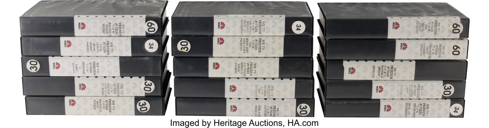 Friends (NBC TV, 1994-2004), Group of (13) Seaso: Friends (NBC TV, 1994-2004), Group of (13) Season 9 & (2) Season 10 Final Viewing VHS Tapes, Personally Owned by Matthew Perry. Original grou