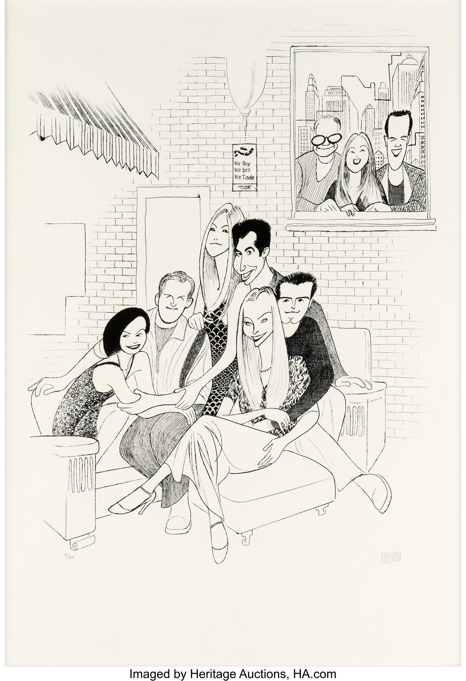 Friends (NBC TV, 1994-2004), Al Hirschfeld Litho (1 of 3)
