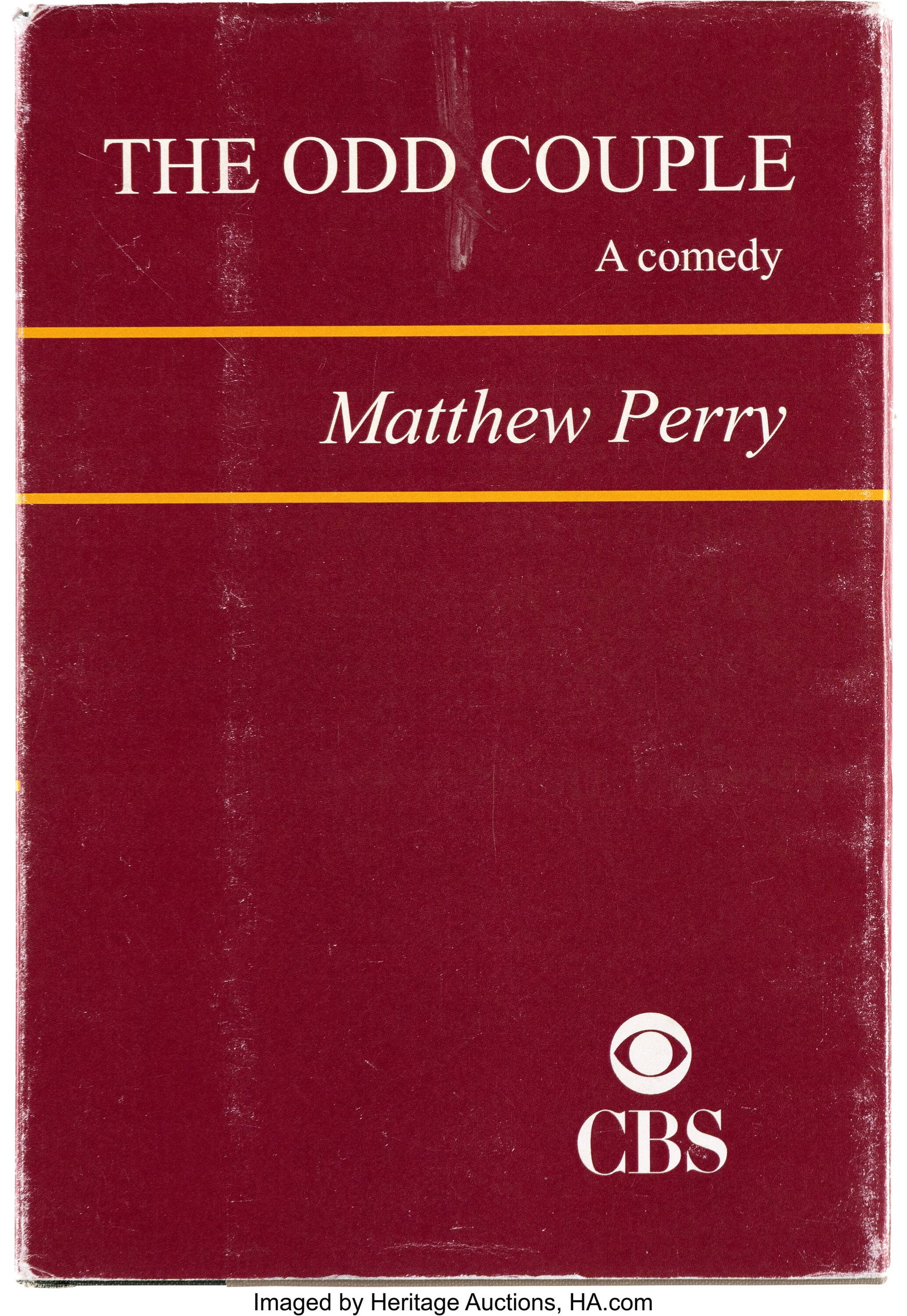 The Odd Couple (CBS TV, 2015-2017), Pair of Scri: The Odd Couple (CBS TV, 2015-2017), Pair of Scripts, Notebook, Matthew Perry's Lanyard, and Signed Photograph of Tony Randall and Jack Klugman. Original 