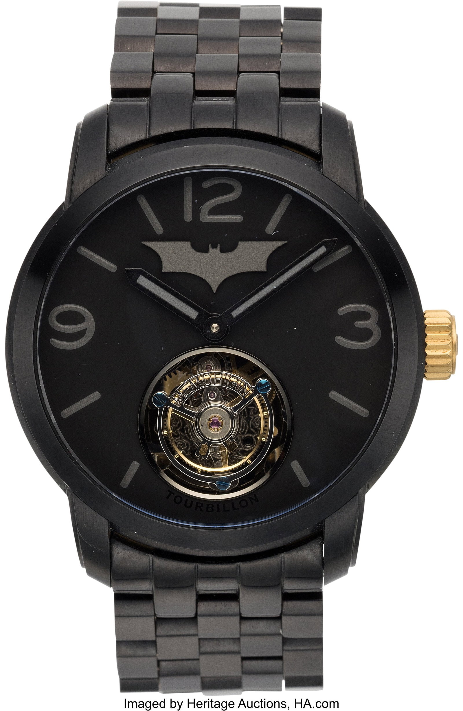 The Dark Knight Rises (Warner Bros., 2012), Memo: The Dark Knight Rises (Warner Bros., 2012), Memorigin Watch, Personally Owned by Matthew Perry. Watch with 43 mm stainless steel case, black PVD coating