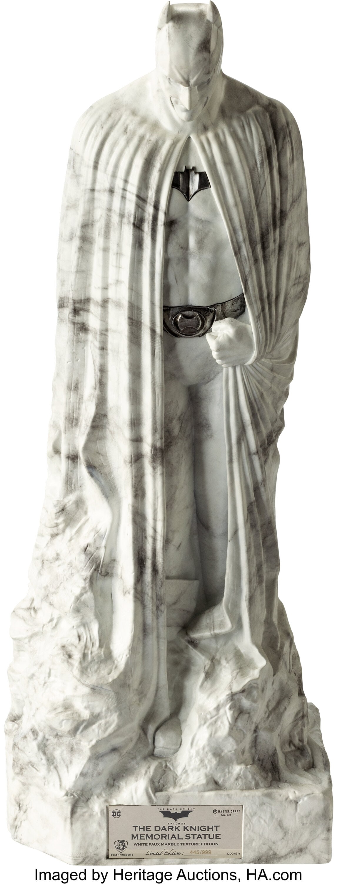 The Dark Knight Rises (Warner Bros., 2012), Beas: The Dark Knight Rises (Warner Bros., 2012), Beast Kingdom Master Craft Memorial Statue, Personally Owned by Matthew Perry. Faux white and gray marble resin st