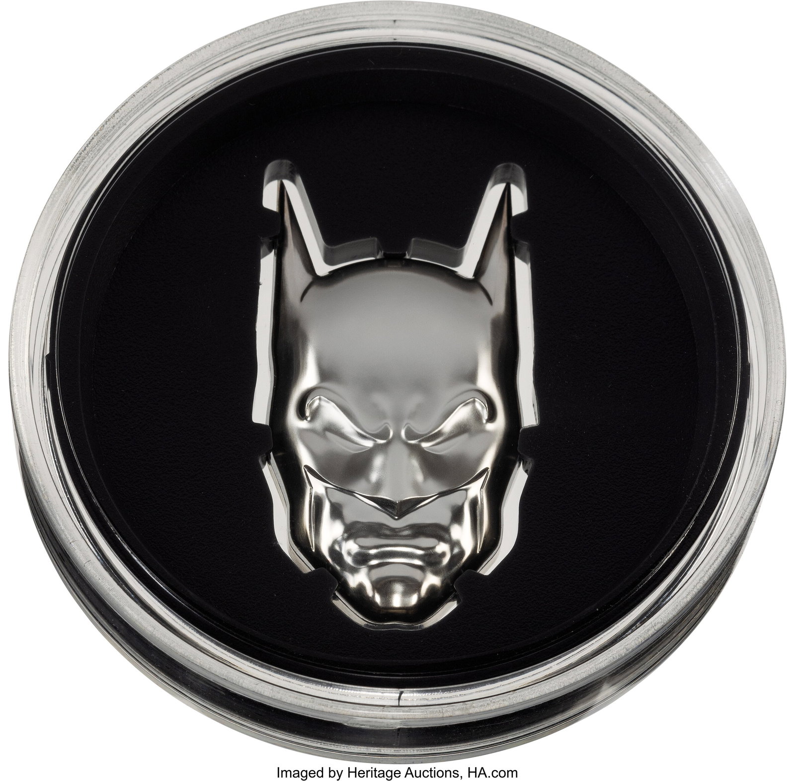 Niue DC Batman Mask 2 oz. Silver Coin (2020), Pe: Niue DC Batman Mask 2 oz. Silver Coin (2020), Personally Owned by Matthew Perry. Two full ounces of highly pure 99.9% silver coin, featuring an Ultra 