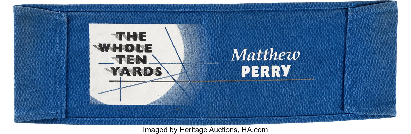 Group of (16) Film and TV Memorabilia, Personall: Group of (16) Film and TV Memorabilia, Personally Owned by Matthew Perry. Group of (16) film and television memorabilia, including (1) blue canvas chai