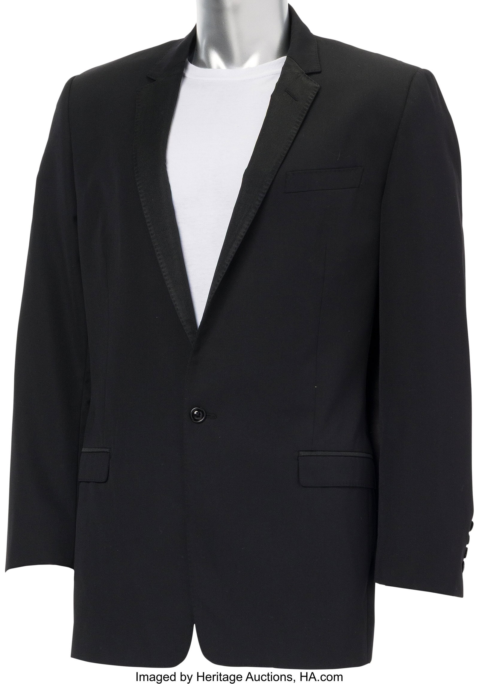 Dolce & Gabbana Blazer, Personally Owned by Matt: Dolce & Gabbana Blazer, Personally Owned by Matthew Perry. Black wool-silk blend Dolce & Gabbana blazer with satin faille lapels and collar, single button-front closure&comm