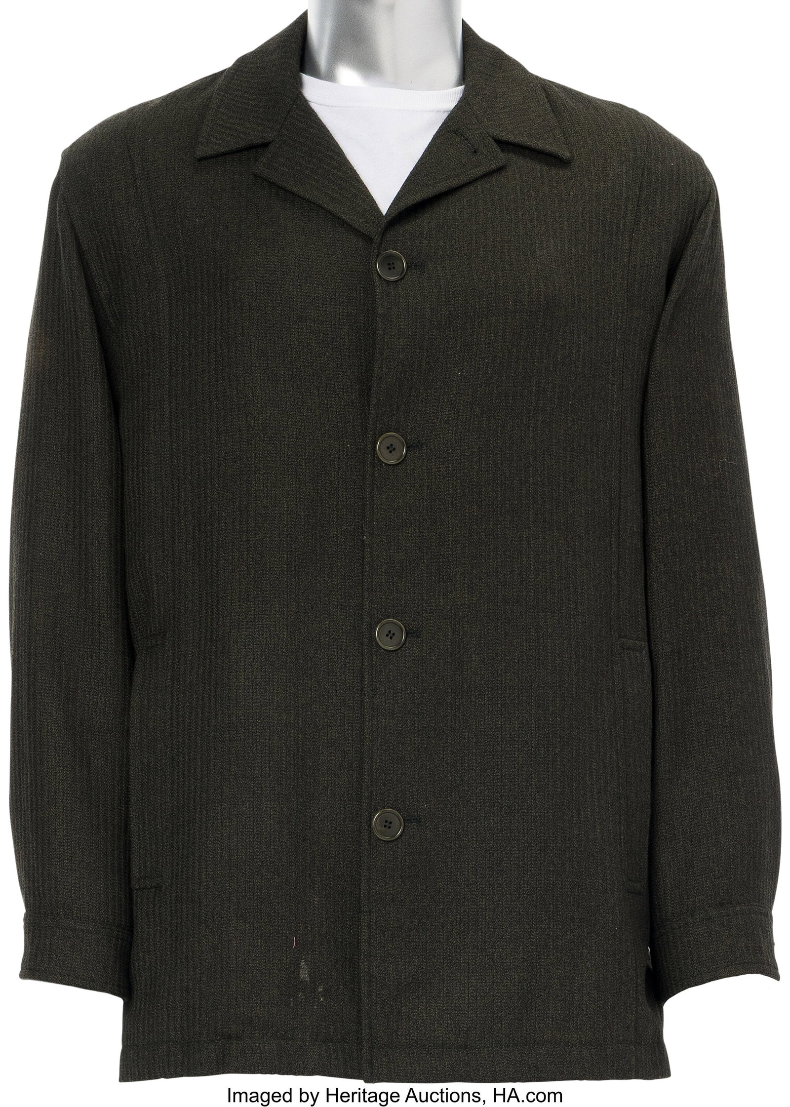 Lubiam Sport Jacket, Personally Owned by Matthew: Lubiam Sport Jacket, Personally Owned by Matthew Perry. Lubiam Sport brand jacket constructed of dark olive wool with button-down front closure, 2-vertical welt pockets, and a