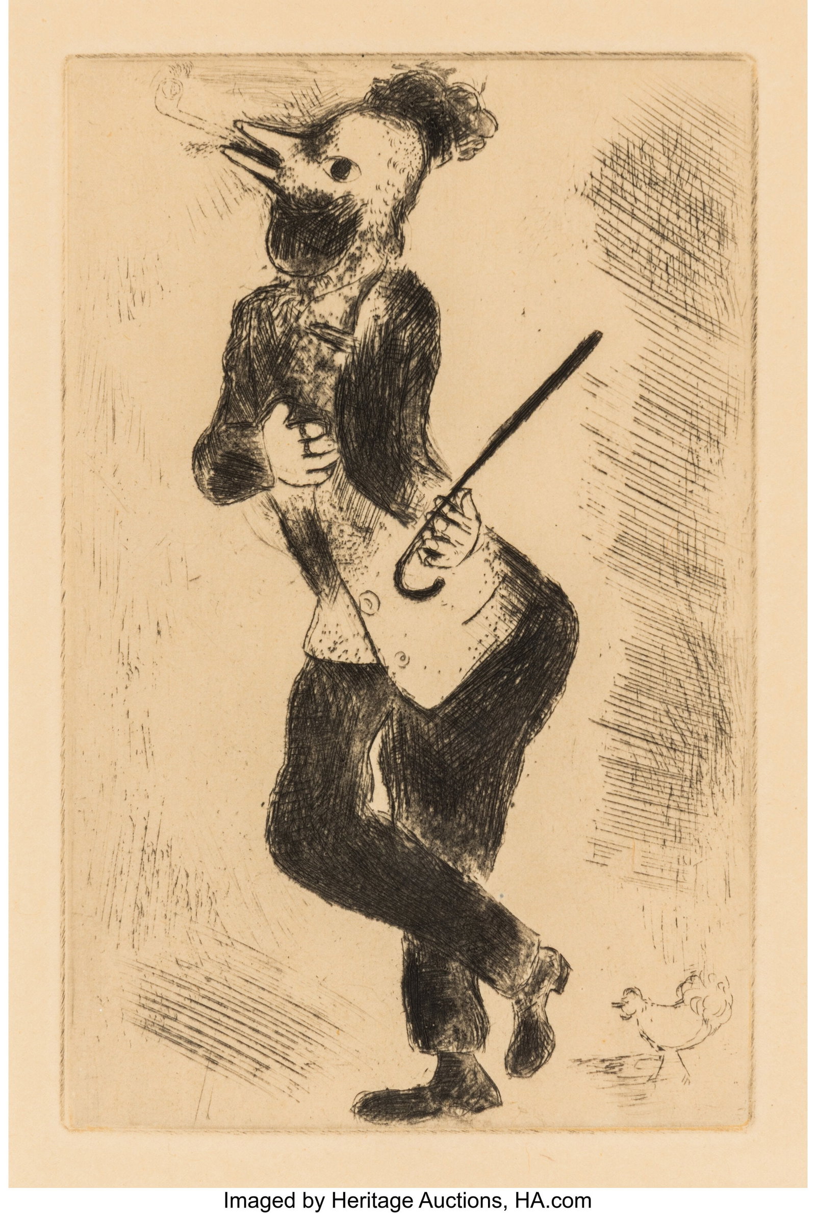 Marc Chagall (French/Russian, 1887-1985) L'Orgue: Marc Chagall (French/Russian, 1887-1985) L'Orgueil, from Les sept péchés capitaux, 1925, published 1926 Etching, aquatint, and drypoint 