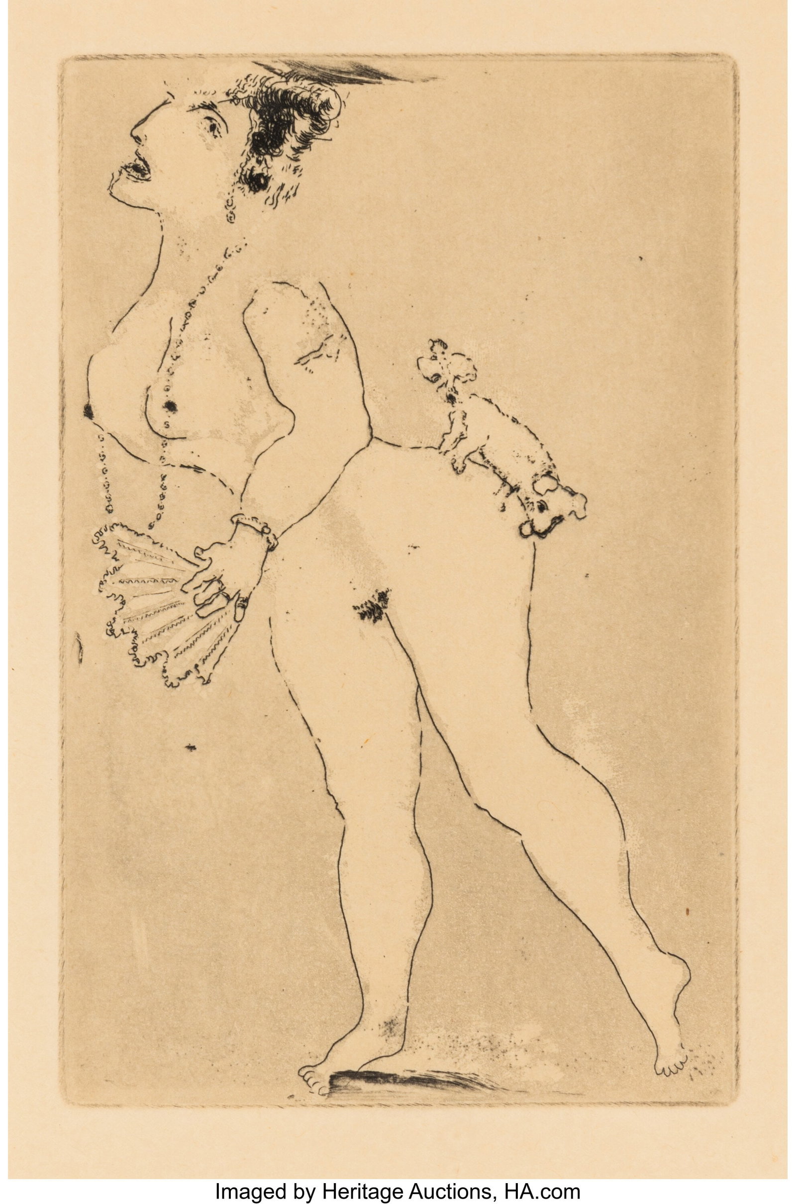 Marc Chagall (French/Russian, 1887-1985) L'Luxur: Marc Chagall (French/Russian, 1887-1985) L'Luxure, from Les sept péchés capitaux, 1925, published 1926 Etching, aquatint, and drypoint o