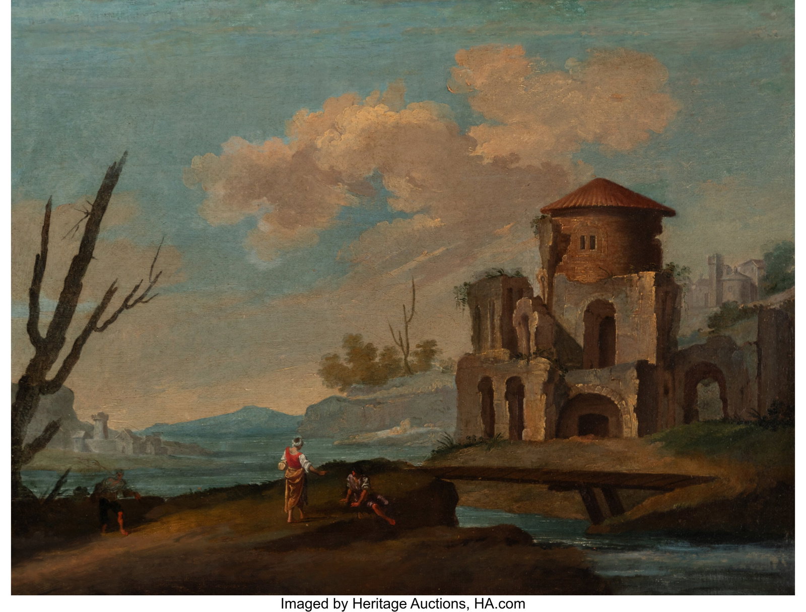 Venetian School (18th Century) Paesaggio fluvial (1 of 3)