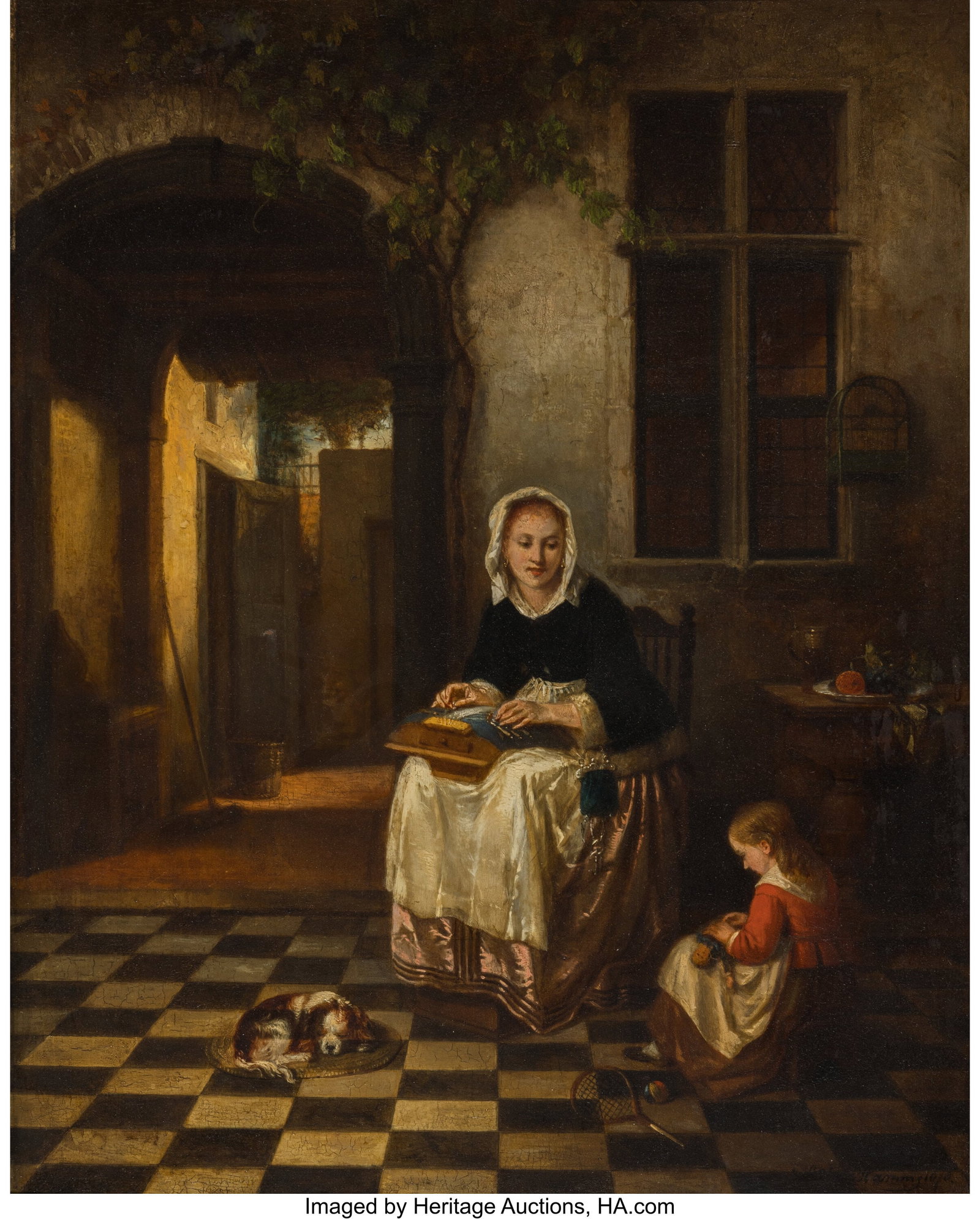Alexis van Hamme (Belgian, 1818-1875) At mother' (1 of 3)