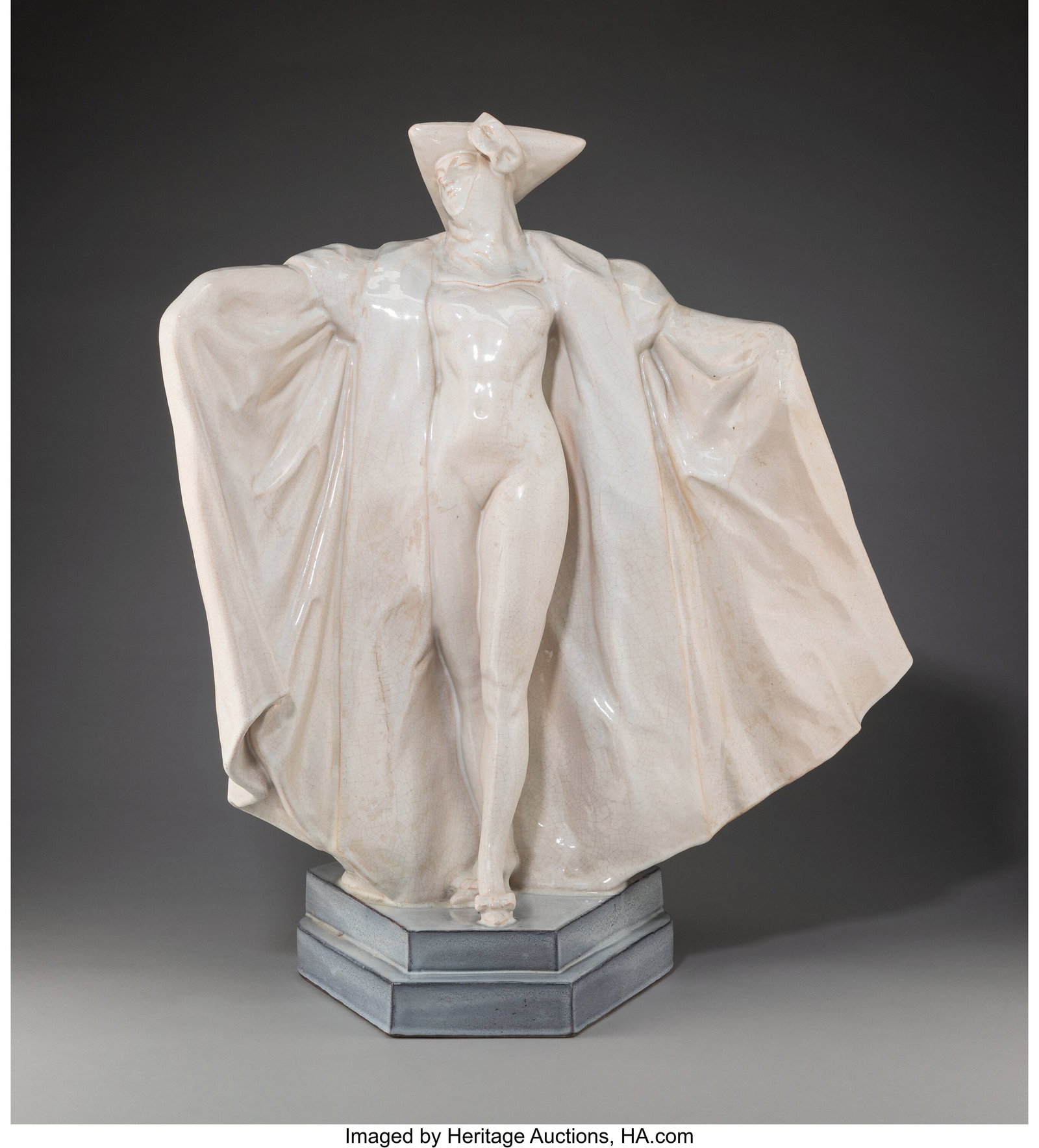 Maurice Guiraud-Rivière (French, 1881-1947) The: Maurice Guiraud-Rivière (French, 1881-1947) The Venezia André Fau Glazed earthenware 22 inches (55.9 cm) Marks: MADE IN FRANCE, M. GUI
