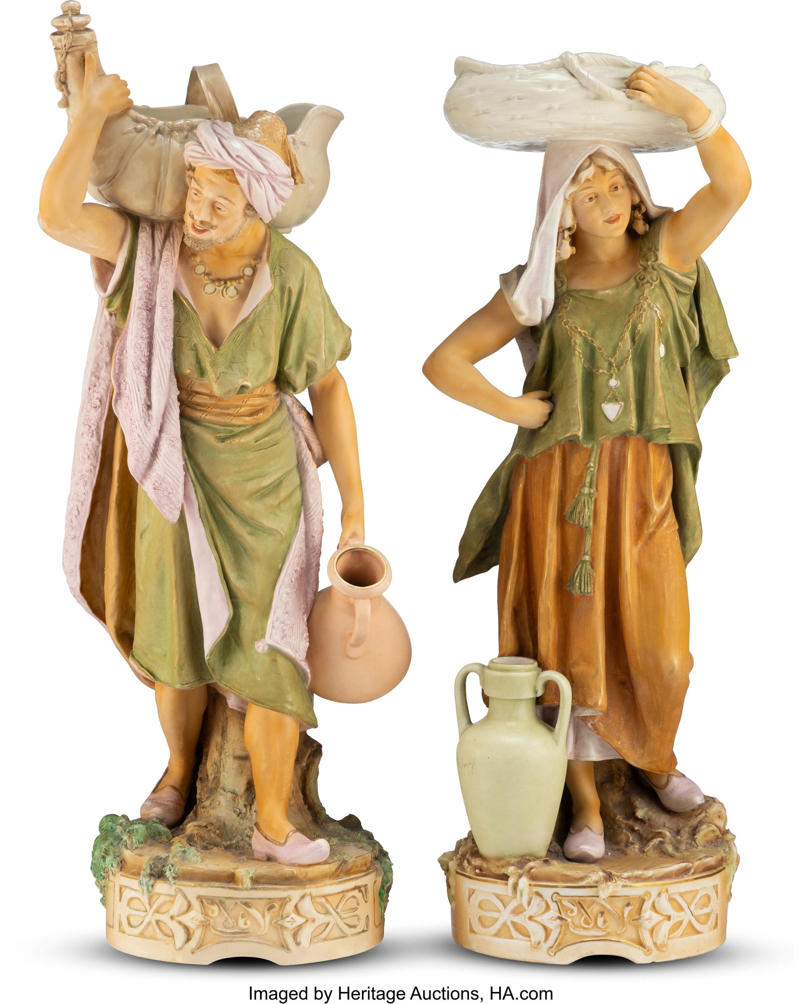 A Pair of Royal Dux Bohemia Porcelain Figures of (1 of 4)