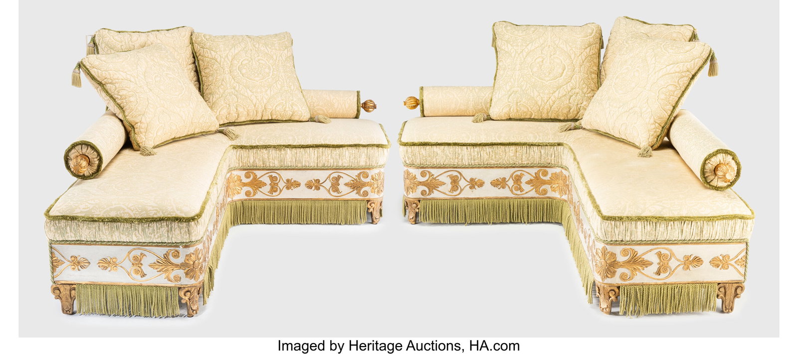 A Pair of Italian Neoclassical Painted and Parti (1 of 1)