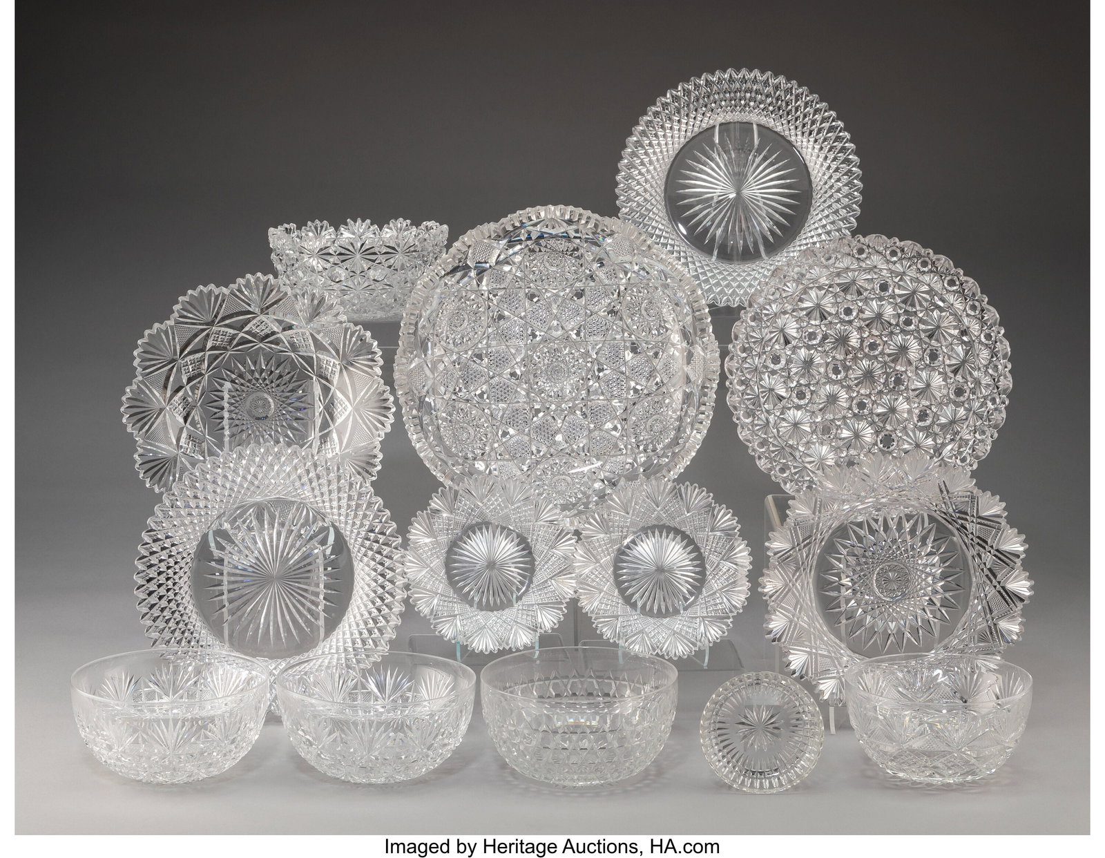 Fourteen American Cut Glass Bowls and Dishes, la (1 of 2)