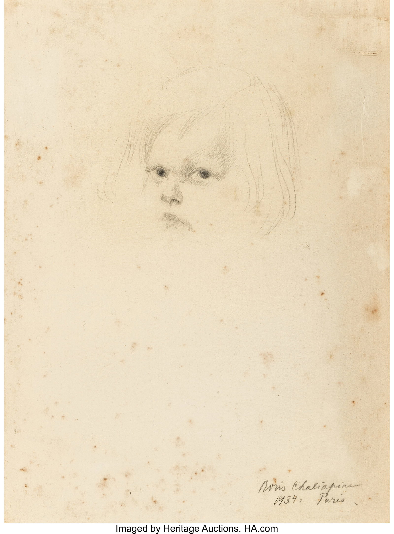 Boris Chaliapin (American, 1897-1979) Portrait o (1 of 3)