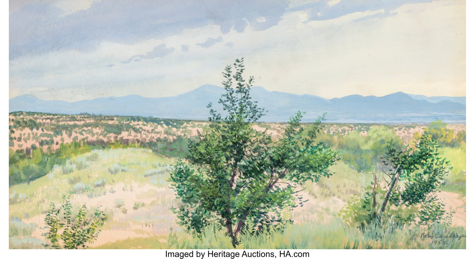 Boris Chaliapin (American, 1897-1979) Mountain R (1 of 3)