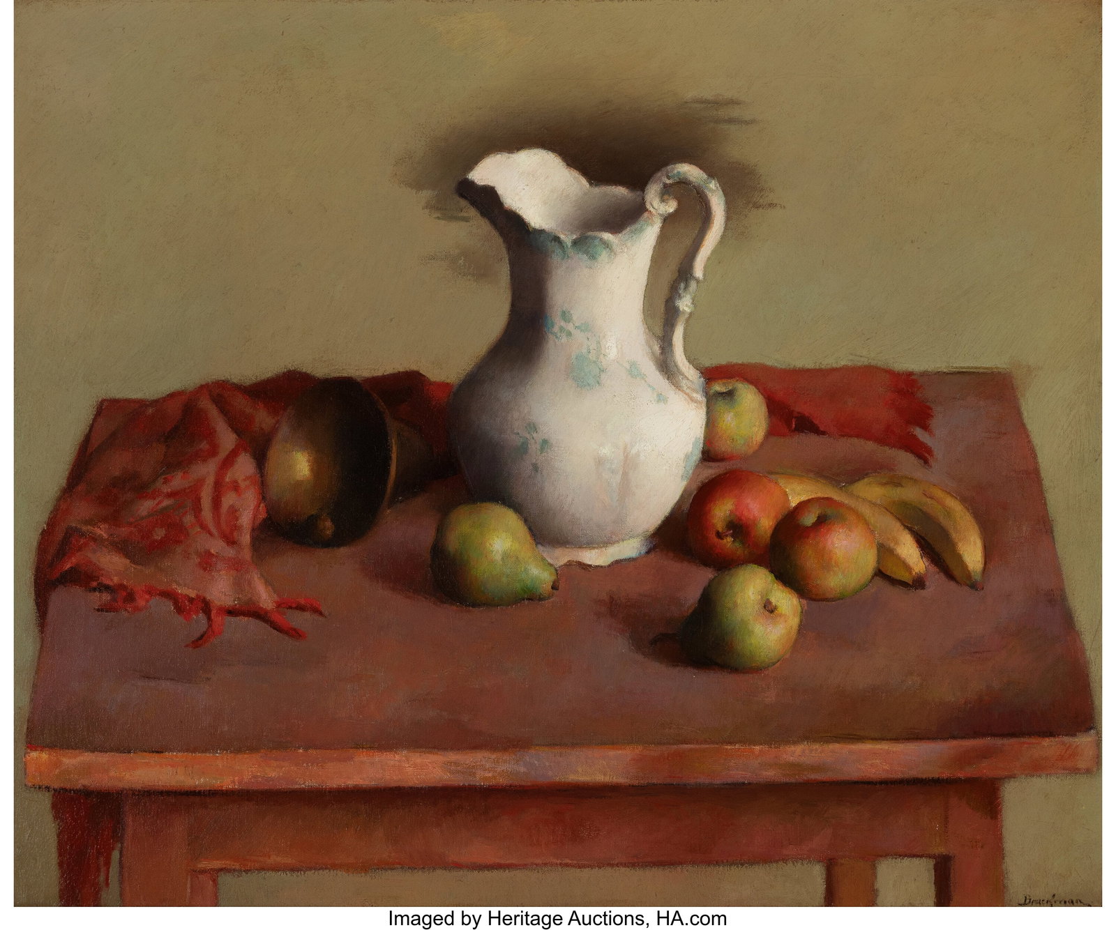 Robert Brackman (American, 1898-1980) Still Life: Robert Brackman (American, 1898-1980) Still Life Oil on canvas 25 x 30 inches (63.5 x 76.2 cm) Signed lower right: Brackman Signed, titled, an