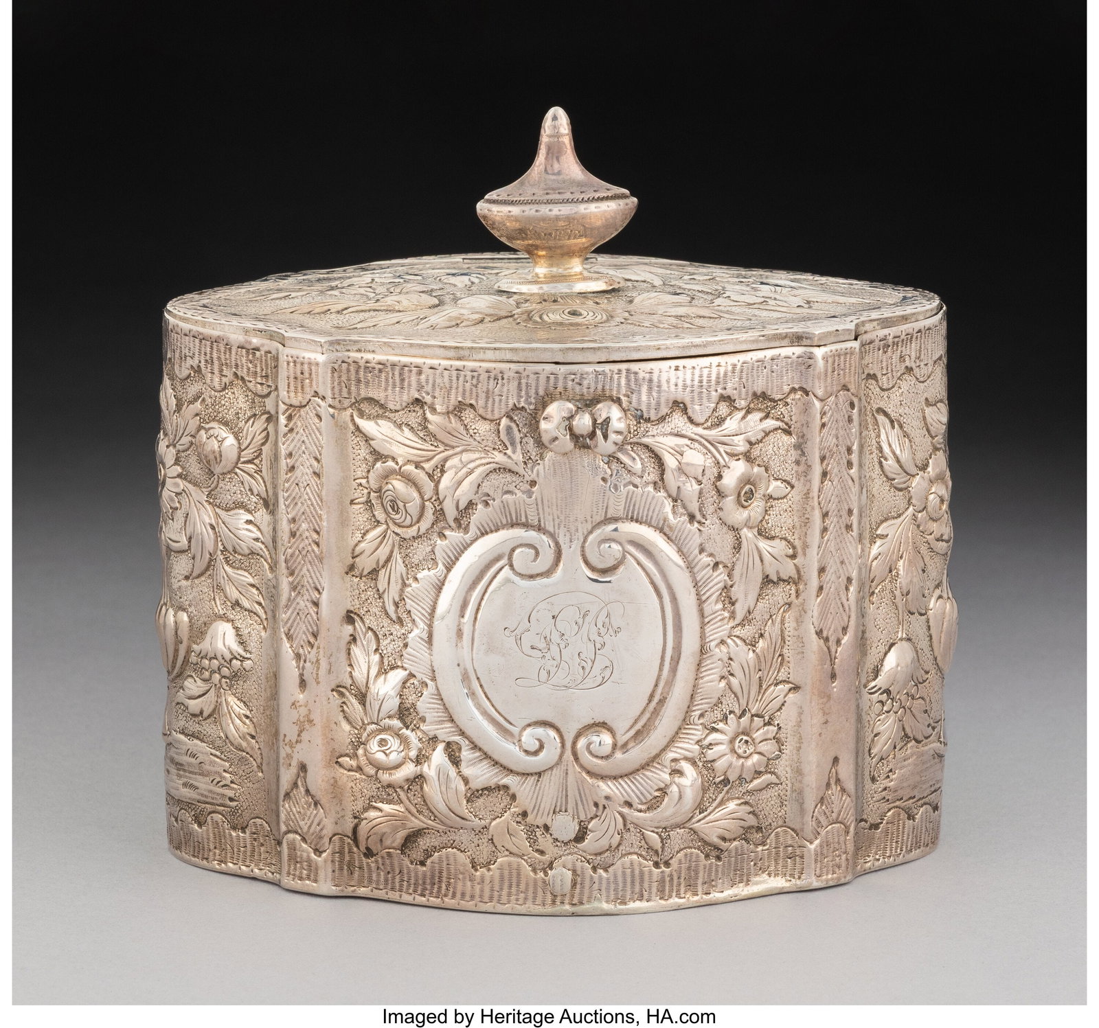 An Aaron Lestourgeon Silver Tea Caddy, London, E (1 of 4)