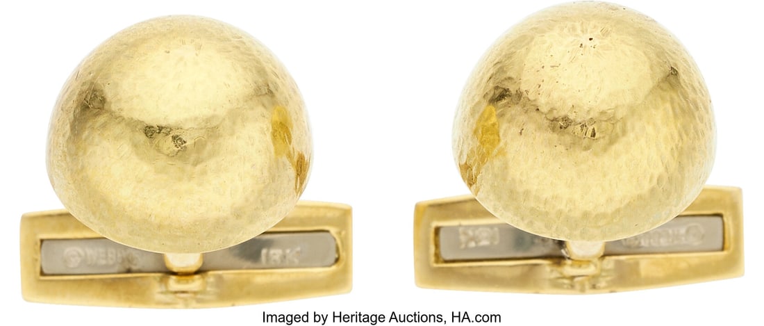 David Webb Gold Cuff Links Metal: 18k gold Mark (1 of 2)